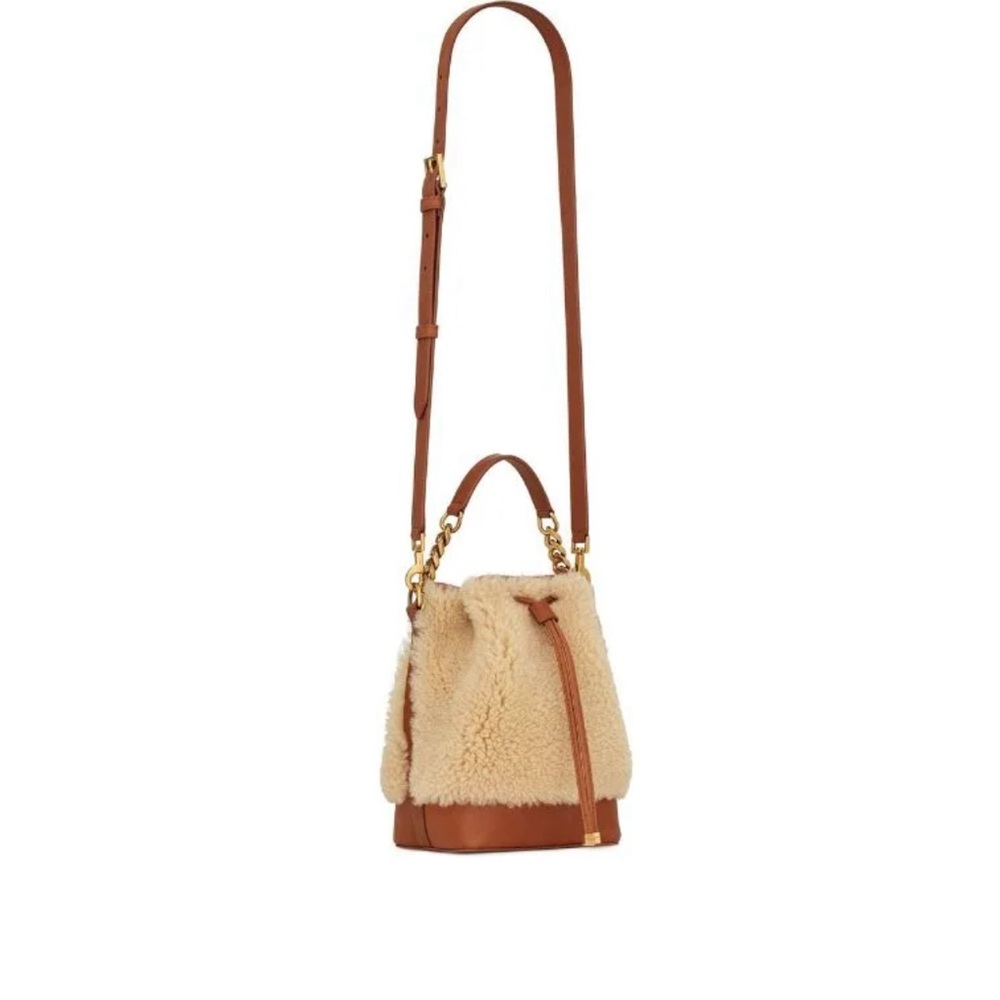 Saint Laurent Shearling Bucket Bag